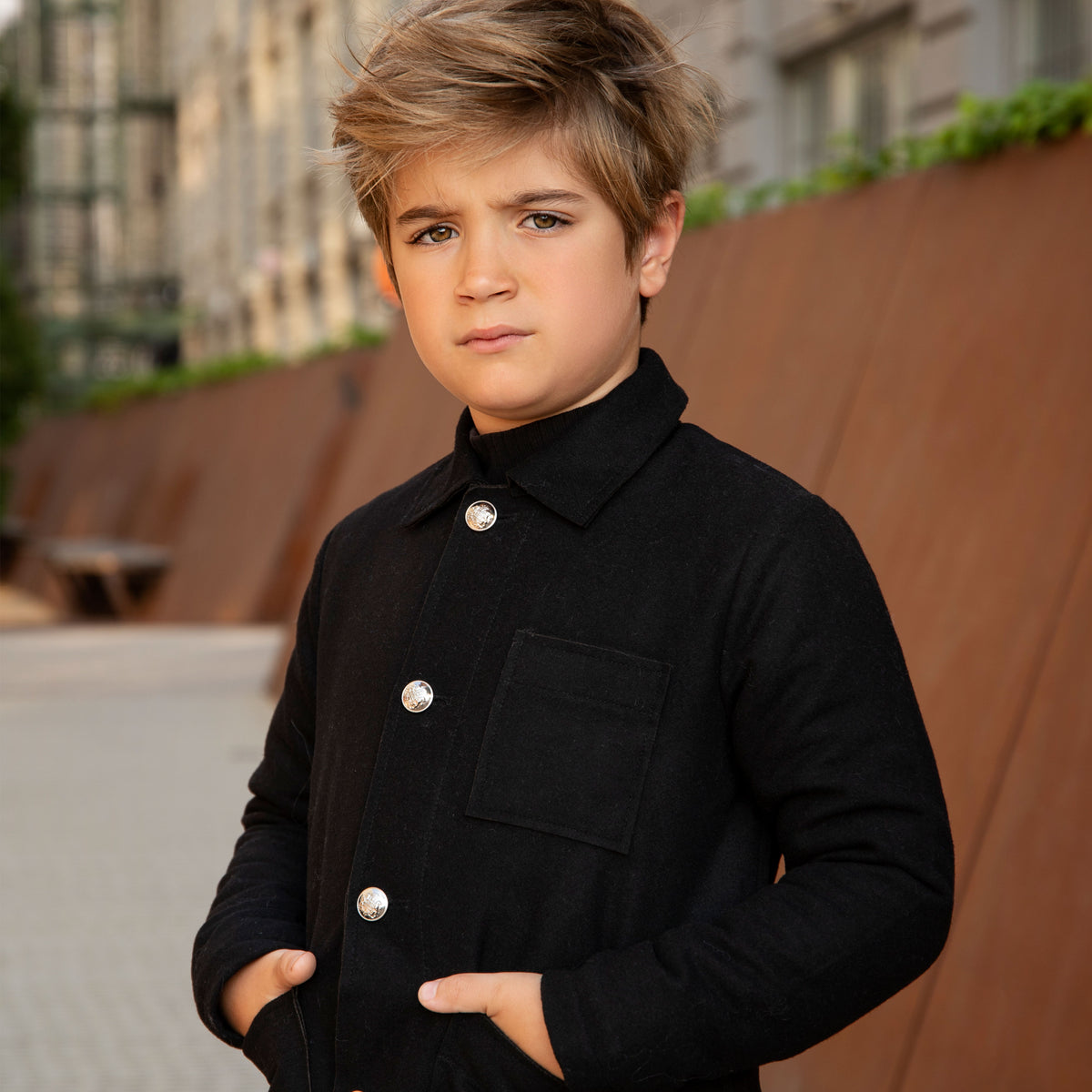 Boys Wool Jacket - Black - Denali Outerwear